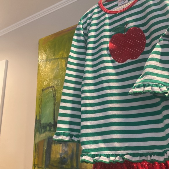 Luigi Kids apple 🍎 dot stripes coordinating set NWT - Picture 5 of 5